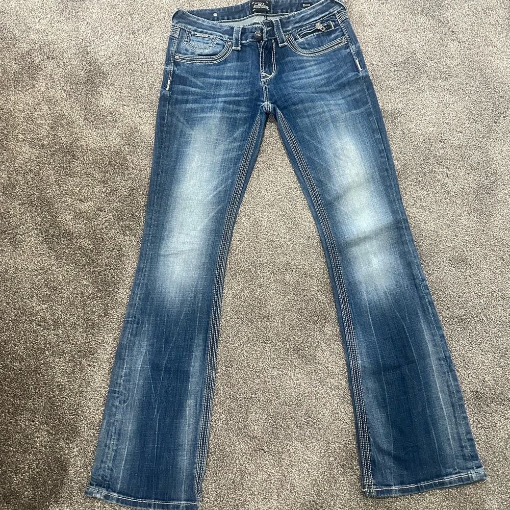 Express Women's ReRock Bootcut Blue Jeans